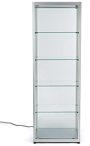 four-tier full glass narrow display showcase