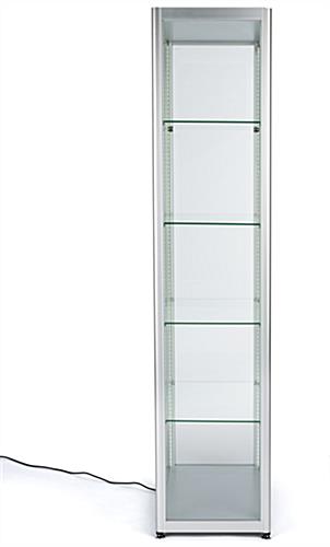 wide full glass narrow display showcase