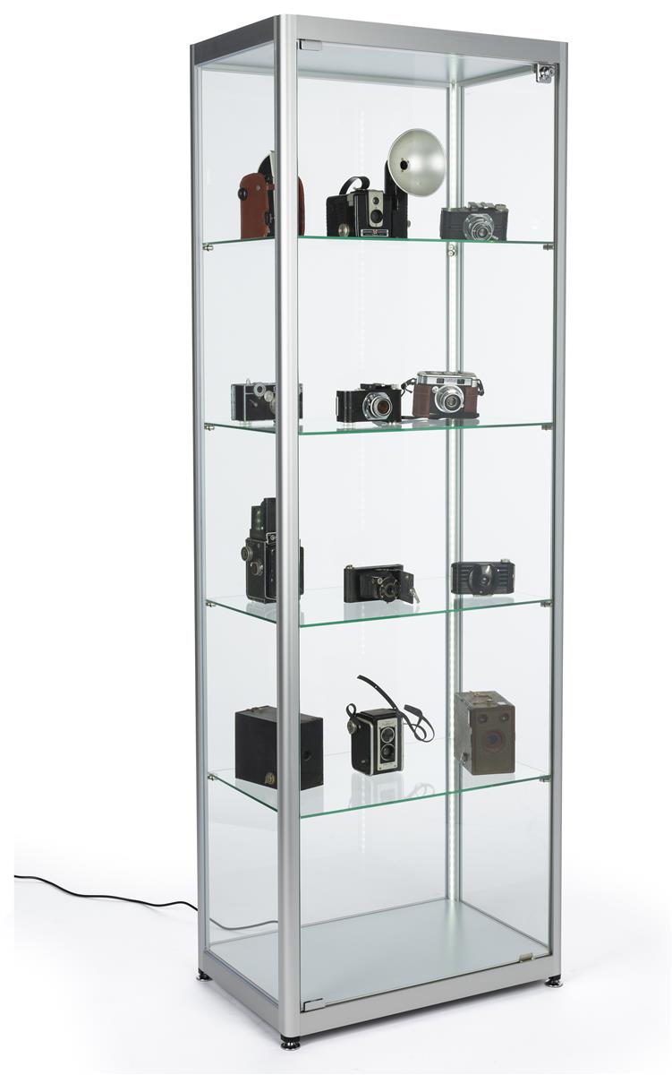 Skab Vær venlig Stillehavsøer Full Glass Narrow Display Showcase | Aluminum Frame, 23.5"w
