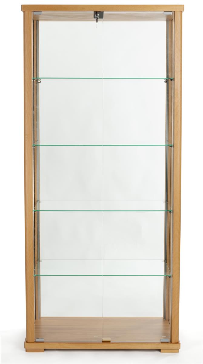 Tall Glass Display Cabinet | Lockable Swing Style Doors