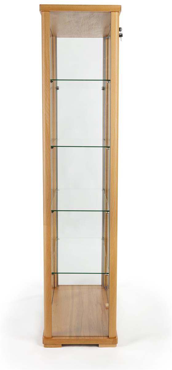 Tall Glass Display Cabinet Lockable Swing Style Doors