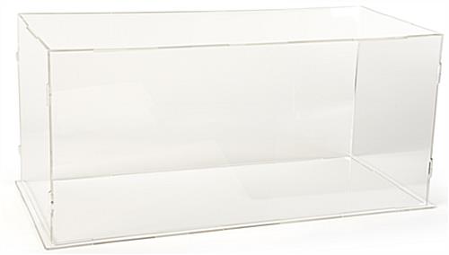 Rectangular collapsible acrylic display box