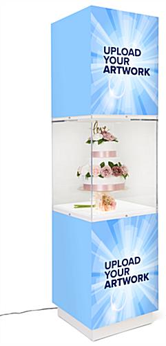 Upload Your Artwork to ths bottom lit pedestal display with custom graphics 