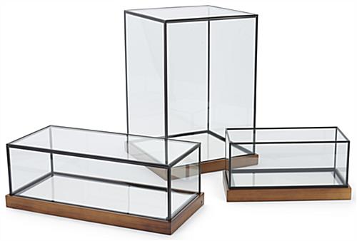LED glass tabletop display box is available in three sizes