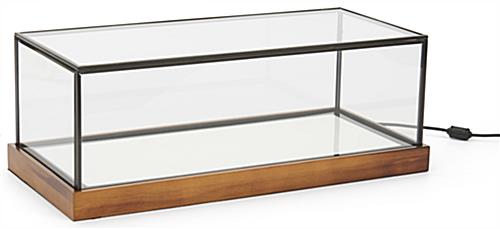 LED glass tabletop display box wth illuminated panel bottom
