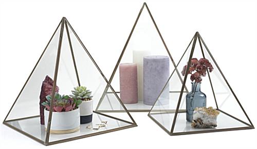 Medium non tempered glass pyramid display case 