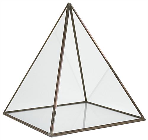 14 inch tall glass pyramid display case