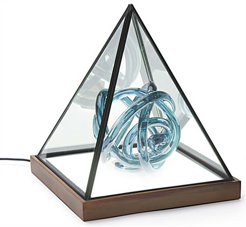LED lighted pyramid glass box 