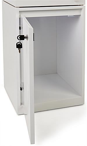 Illuminated museum display case with 12.5 inch x 20.47 inch usable storage space 