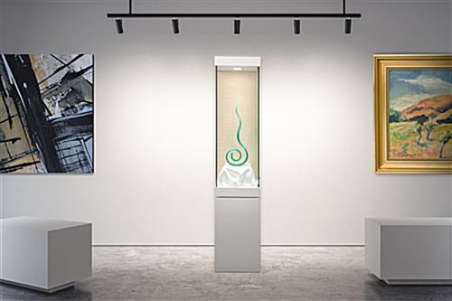 Illuminated museum display case looks excellent in art exhibits 