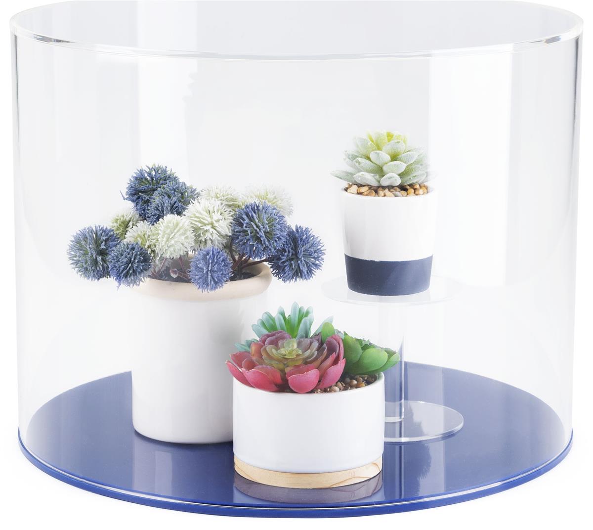 Clear Acrylic Round Cylinder Display Case | Lift-Off Topper