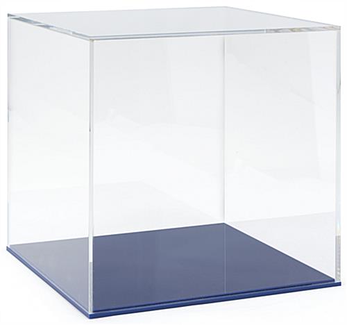 12" DCS series blue acrylic square display base with sleek and simple design