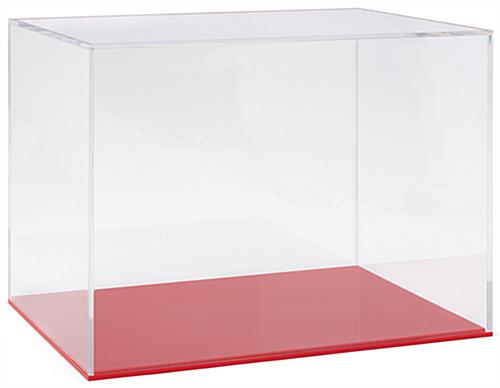 16" red plastic DCS series model display case base with lift-off loading style