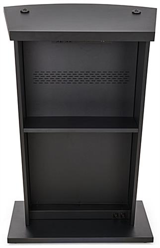 Digital podium with exhaust holes to dissipate heat