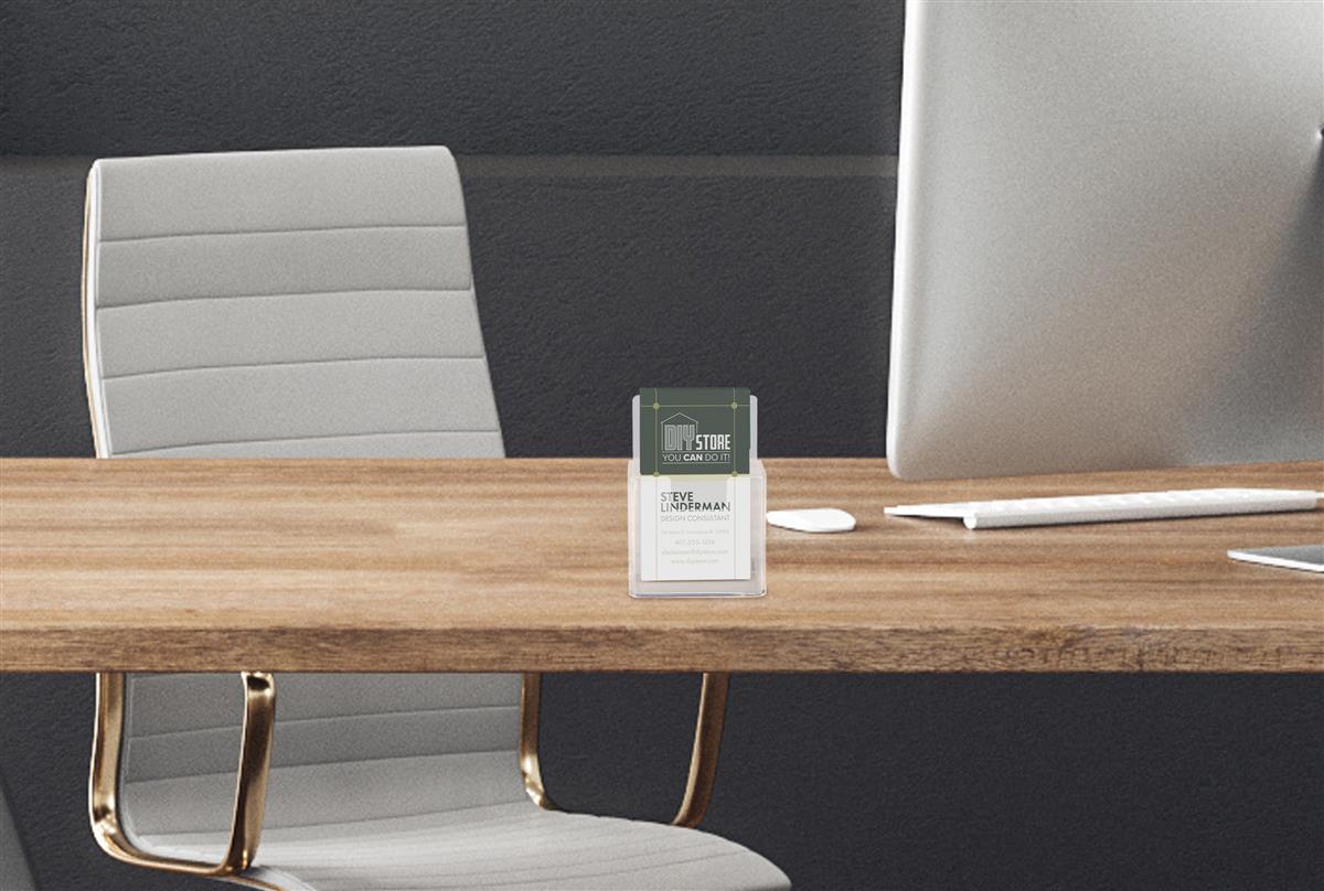 Clear Acrylic Business Card Holder - Single Pocket Vertical Display For Standard Cards