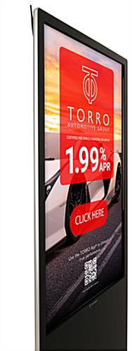 Closeup of 43" touch screen digital advertising poster screen
