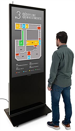 Digital display advertising floor stand with 55 inch screen size