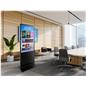 Digital display advertising floor stand with easy portability and large viewing angle