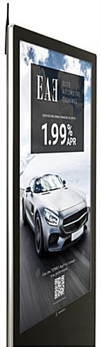 Digital display advertising floor stand with LCD screen made from tempered glass
