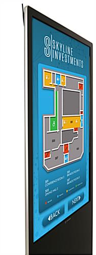 Closeup of black 55" touch screen digital poster screen