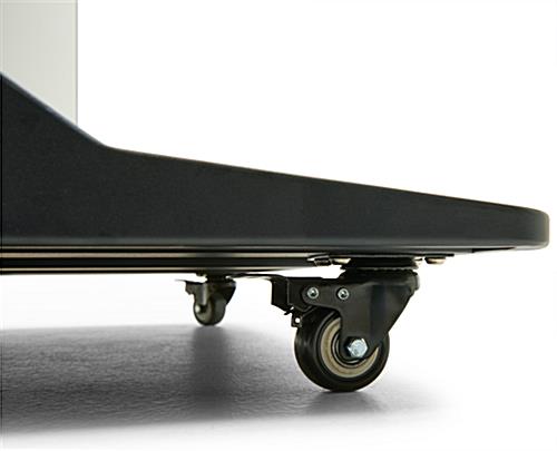 Double-sided digital non-touch display with locking caster wheels