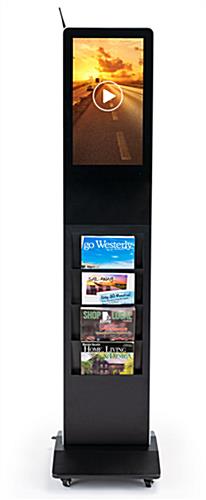 Freestanding magazine rack digital signage with WIFI capability 