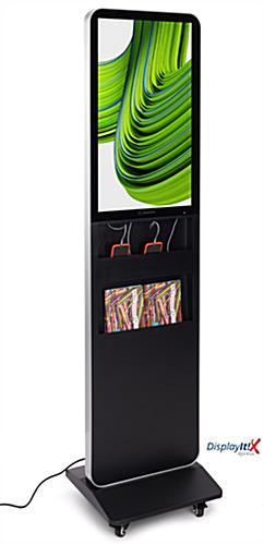 This Digital Magazine Rack with Charging Station Is Ideal for Schools to Welcome New Students and Parents at Orientations