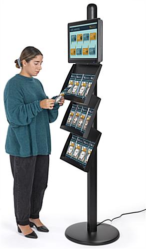 Brochure stand with digital sign with a high quality LCD screen 