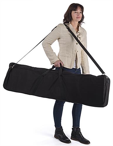 Removable and adjustable shoulder strap on literature stand carry bag