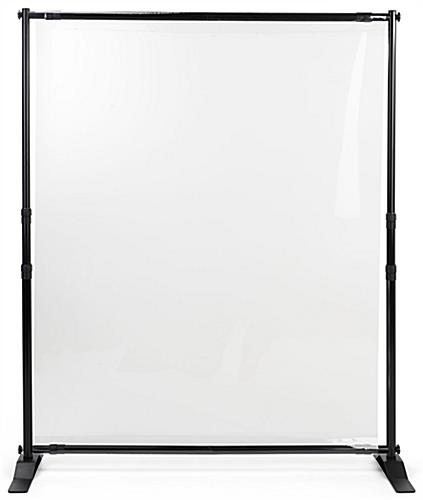 Sneeze shield room divider with clear PVC screen and aluminum frame