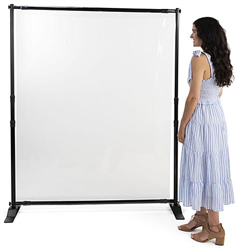 Sneeze shield room divider with 6 foot height and clear barrier
