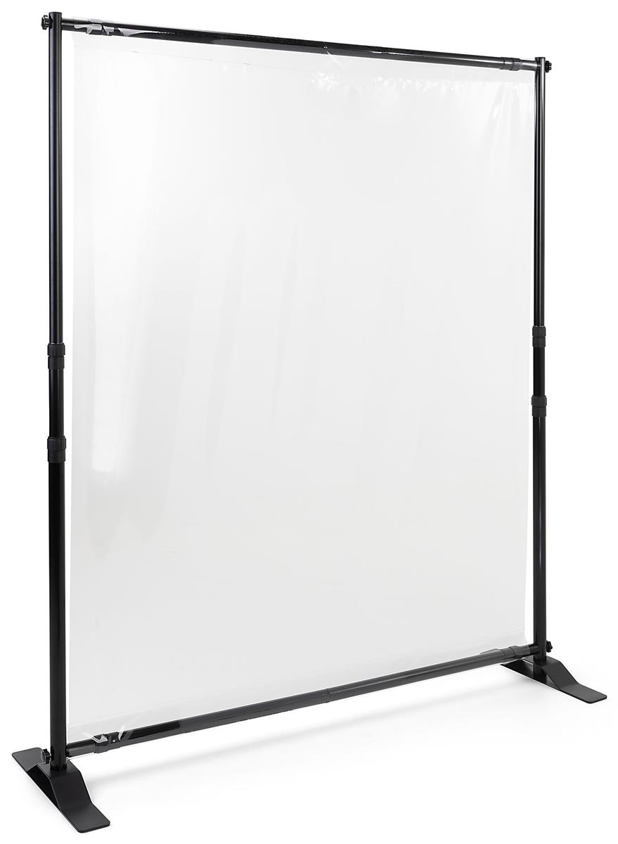 Partss Size : W120H200cm Using in Business Floor Standing Sneeze Guard Portable Room Divider Roller Pull Up Clear Plastic Screen Isolation Social Distancing Barrier Spit Protection 4779in