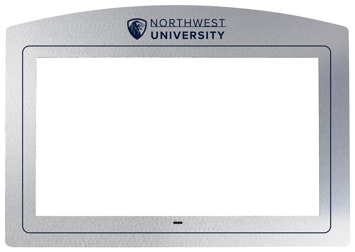 Stick-on faceplate for commercial monitors with custom printing made of lightweight PVC
