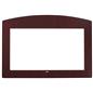 Adhesive decorative faceplate for commercial monitors with faux mahogany veneer