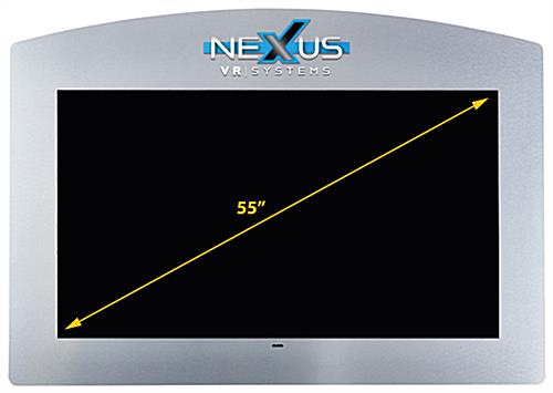 Stick-on faceplate for commercial monitors with custom printing for 55 inch TV or touch screen