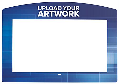 Stick-on faceplate for commercial monitors with custom printing and personalized graphics