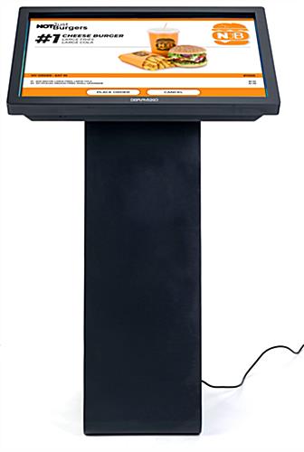 Horizontal touch screen display floor stand with interactive feature