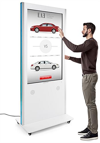 Edge-lit digital marketing kiosk with 10 point IR Touch Panel