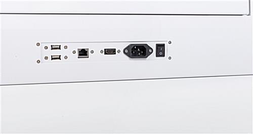 Digital signage display features USB and HDMI connectivity ports 