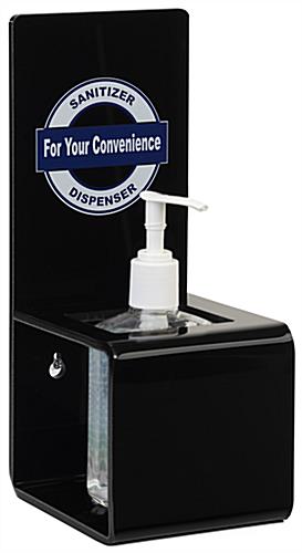 Removable sanitizer dispenser with suction cups and 5 pound maximum weight capacity 