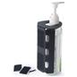 Hand sanitizer bottle mount with two pre-drilled holes