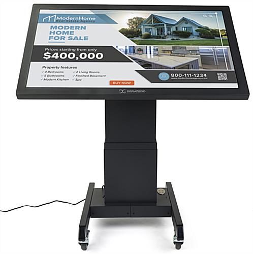 Interactive digital signage with motorized lift and HD resolution 