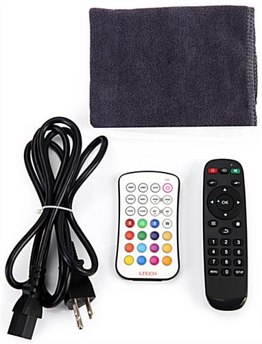 Wall mount TV with illuminated markerboard and screen remote controller