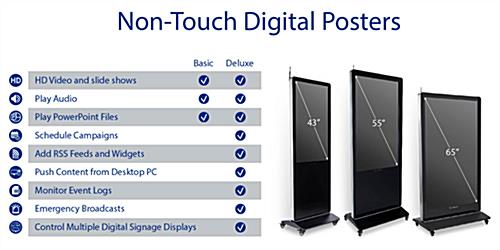 43" digital advertising floor stand display with different sizes to choose from