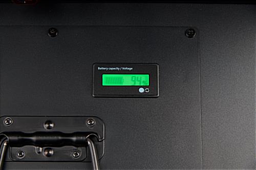 Portable outdoor digital signage with built in battery level indicator 