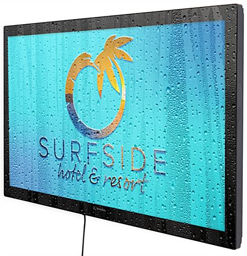 Outdoor digital signage display with wall mounting placement
