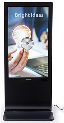 Double-sided digital non-touch display has a black housing