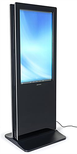 2-Sided touch screen digital poster kiosk features plug and play design