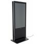Double-sided digital vertical touchscreen kiosk features black metal case