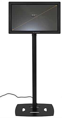 Height Adjustable Touch Kiosk labeled to show 22" screen size